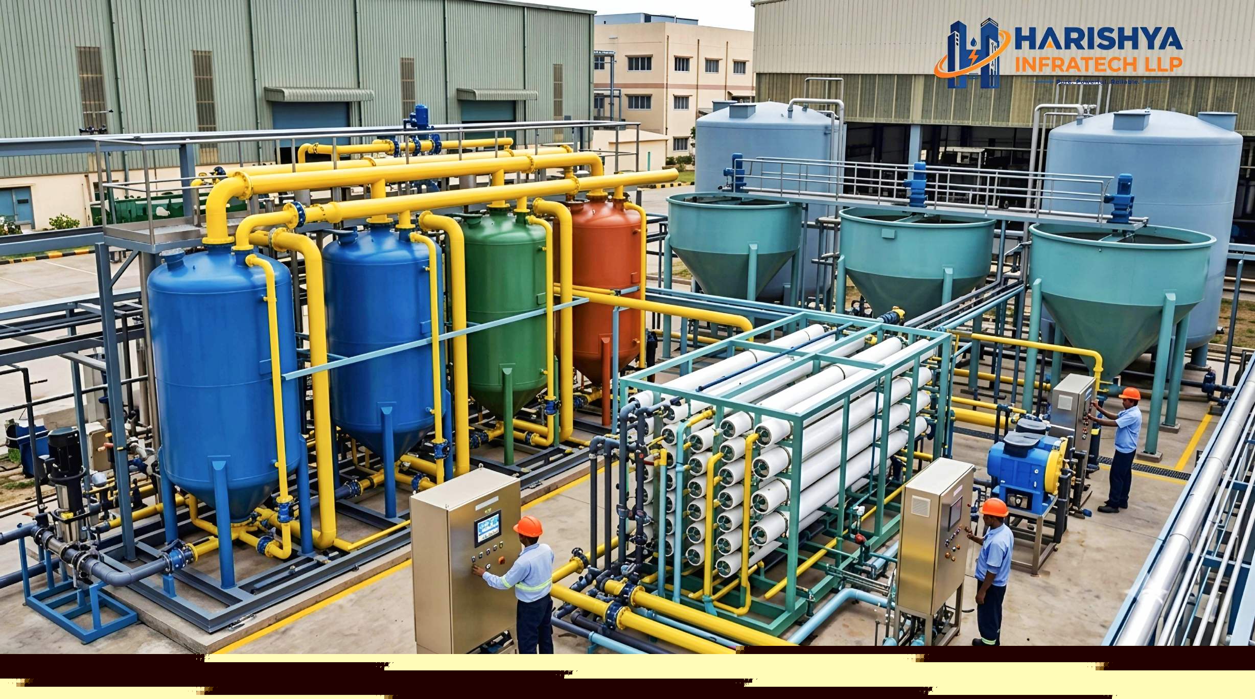 40 m³/hr Industrial Dual-Media & Activated Carbon Filter Battery